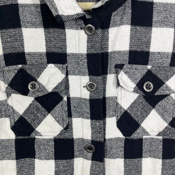 Torrid Coat Plus Women 1X Check Black White Chore Utility Jacket Cotton Shacket - Picture 5 of 13